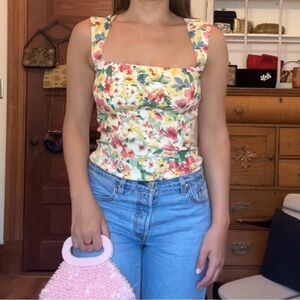 Reformation Multicolor Floral Tank Top